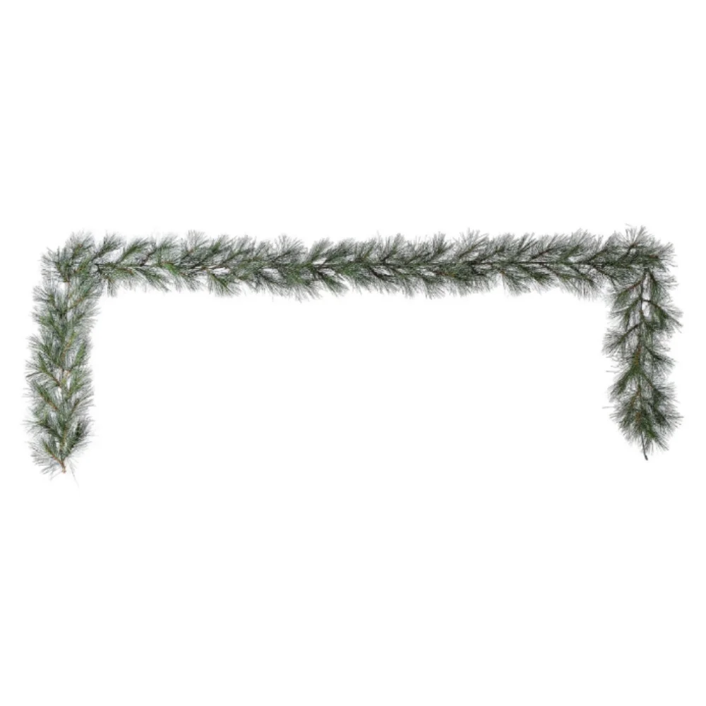 NWT RUSTIC FLOCKED CHRISTMAS LONG DOOR GARLAND 6FT